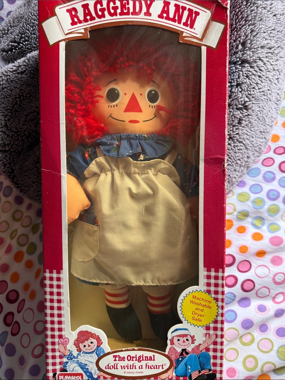 Vintage NEW OLD STOCK Raggedy Ann Classic Cloth Doll in Red Hair and Cream Apron